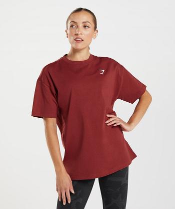 Gymshark Training Oversized Ženske T Shirts Crvene | HR 3275BEX